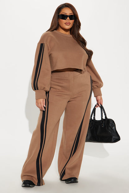 Willow Fleece Pant Set - Brown