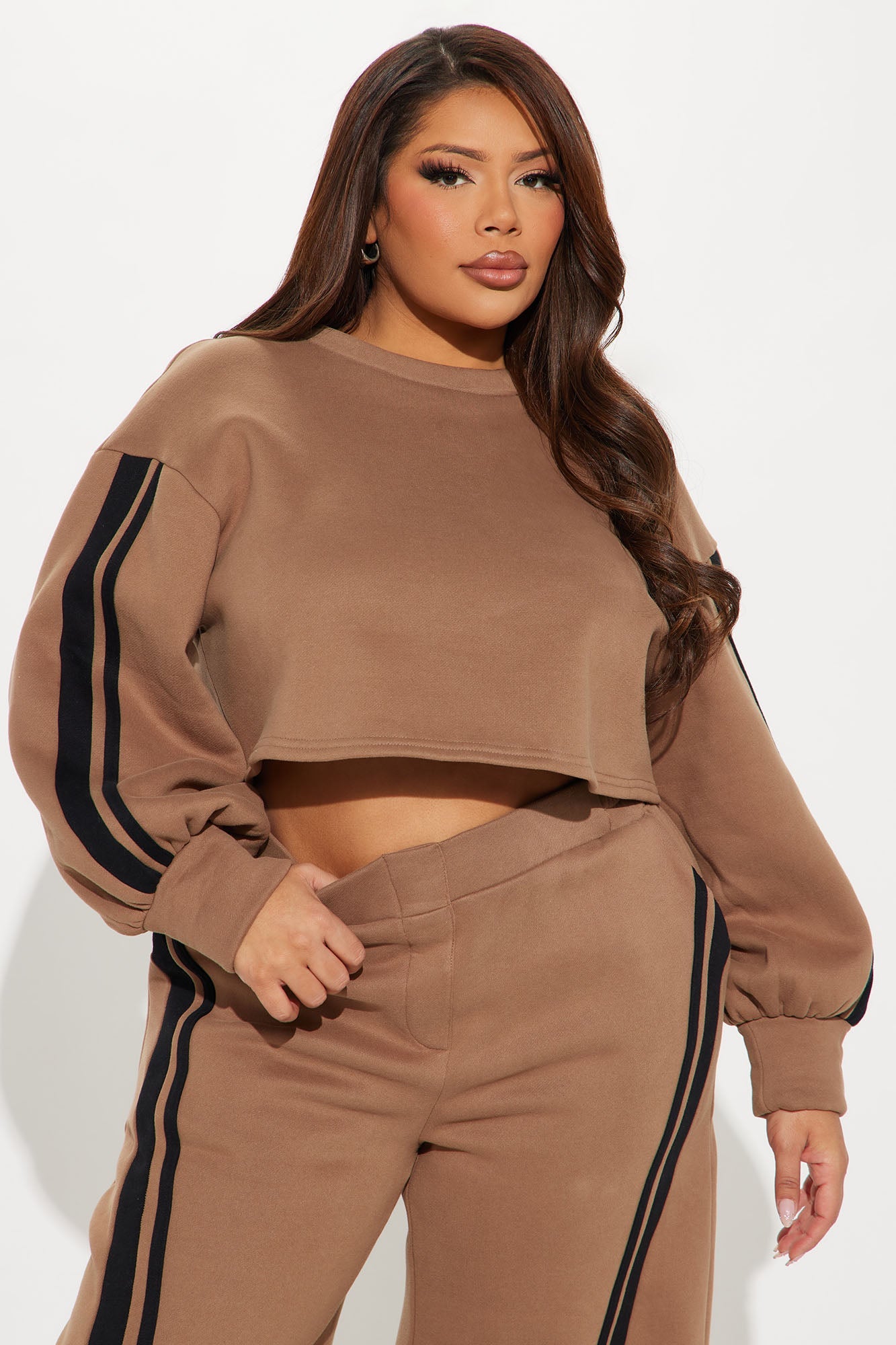 Willow Fleece Pant Set - Brown