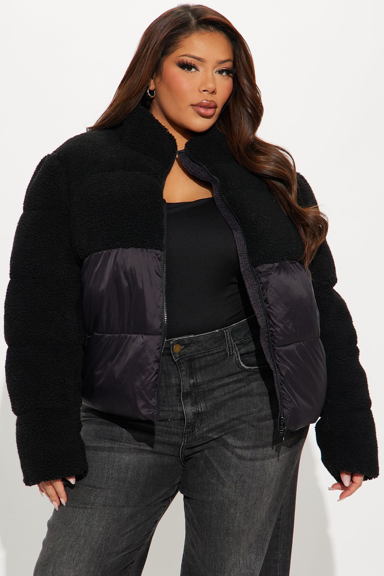 Half Way There Puffer Coat - Black