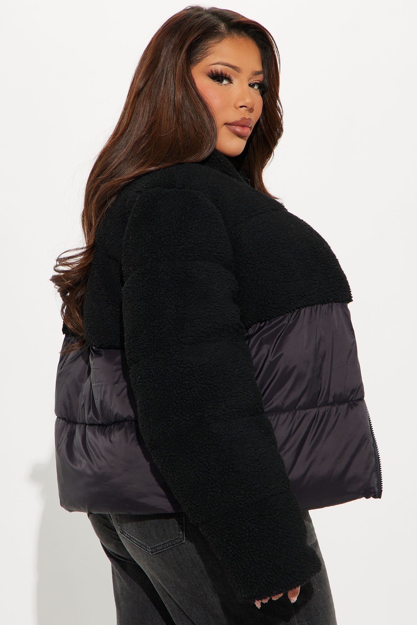 Half Way There Puffer Coat - Black