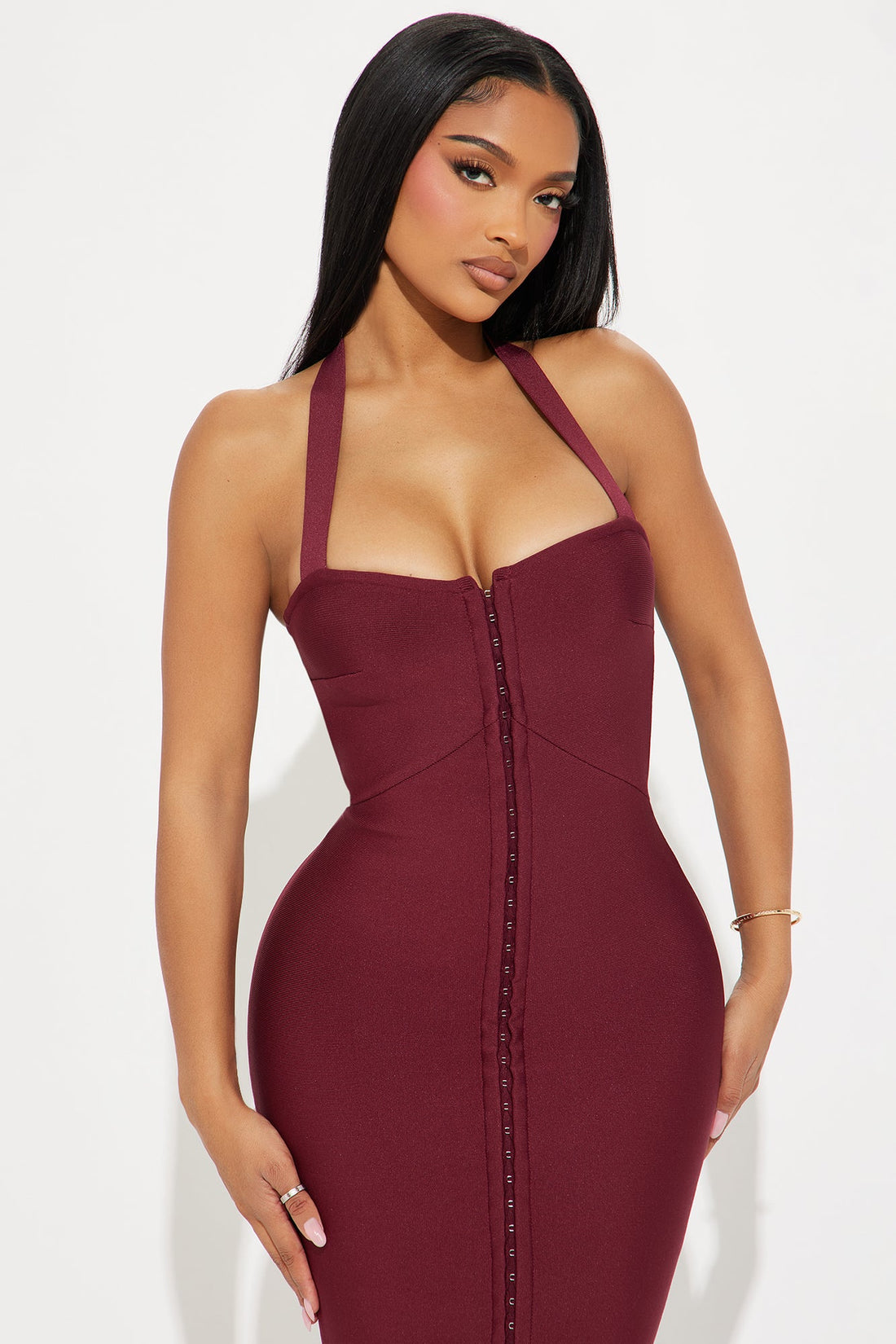 In Your Dreams Bandage Maxi Dress - Burgundy