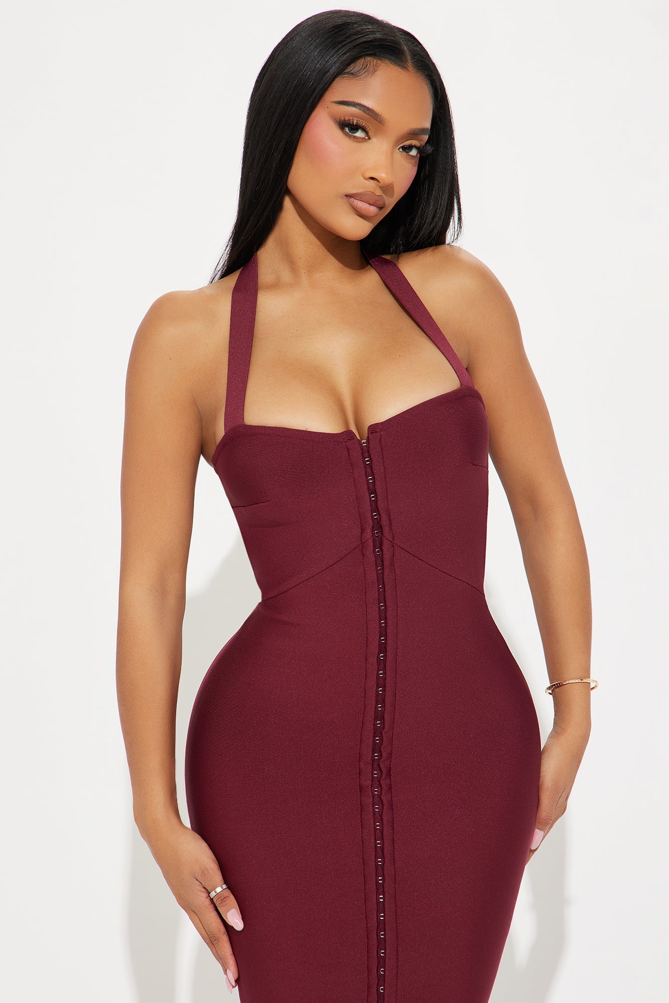 In Your Dreams Bandage Maxi Dress - Burgundy