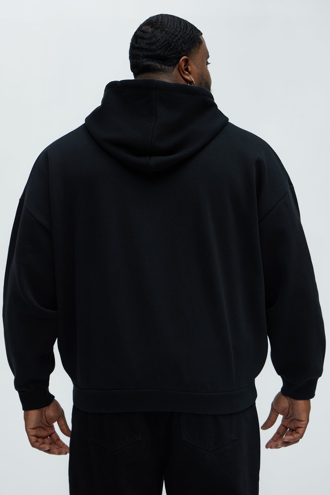 Tyson Crusader Printed Oversized Zip Hoodie - Black