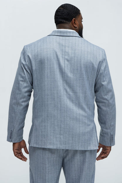 Roswel Textured Stripes Blazer - Grey