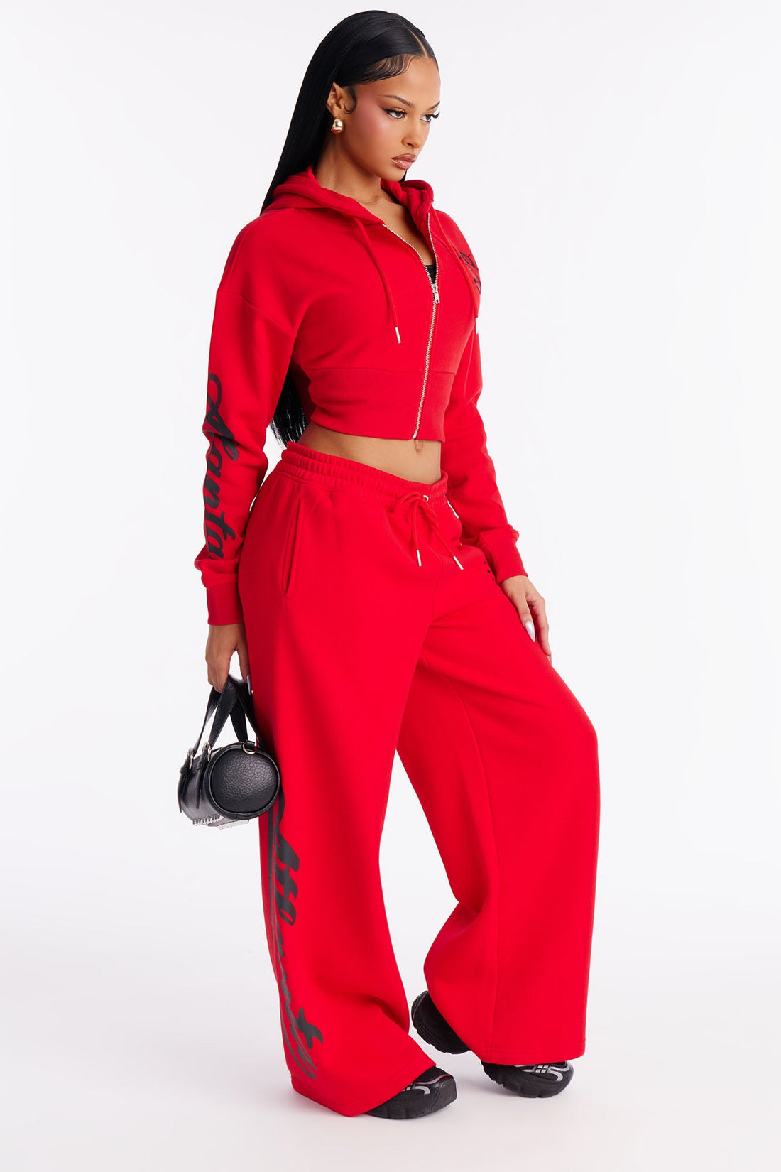 NBA Atlanta Hawks Fleece Wide Leg Pants - Red