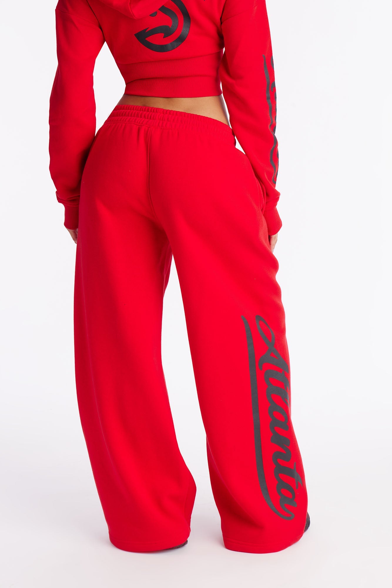 NBA Atlanta Hawks Fleece Wide Leg Pants - Red