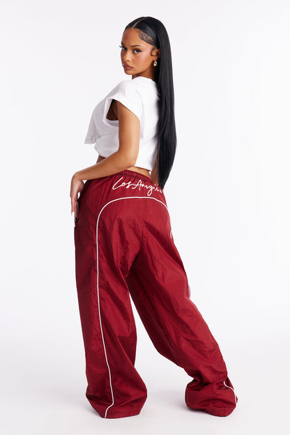 Work It Out LA Low Rise Windbreaker Pant 33″ - Red