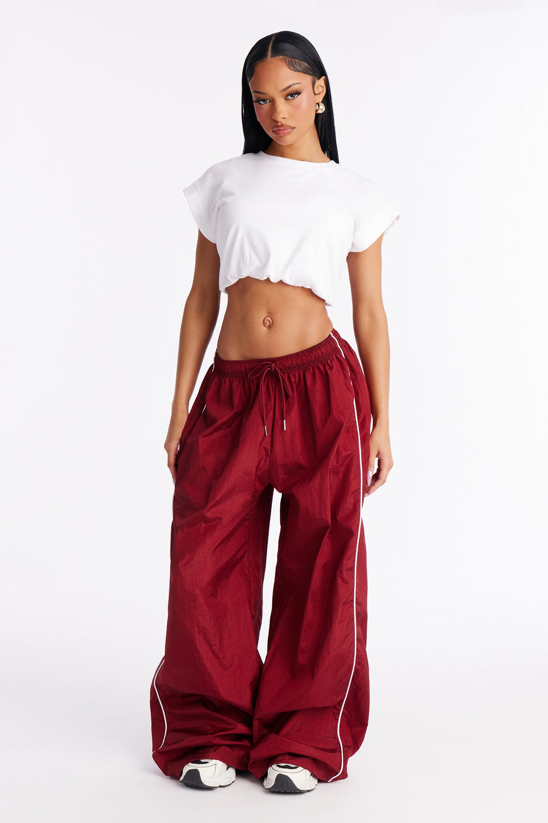 Work It Out LA Low Rise Windbreaker Pant 33″ - Red