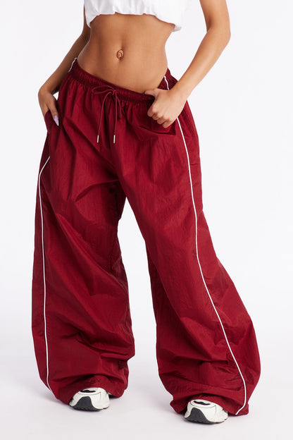 Work It Out LA Low Rise Windbreaker Pant 33″ - Red