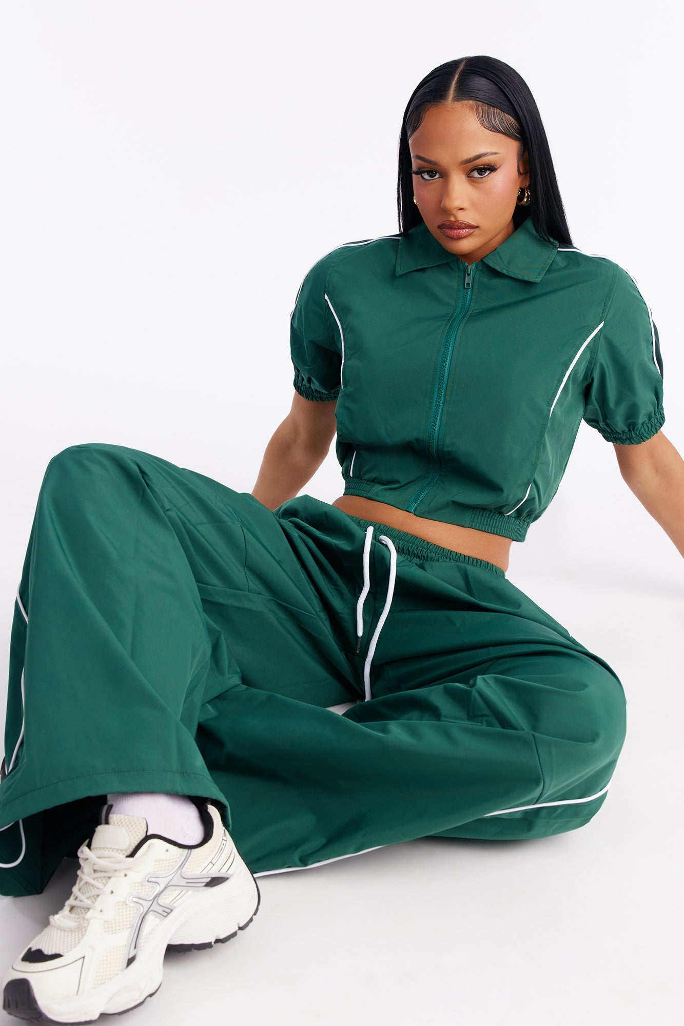 Taeryn Windbreaker Pant Set - Green