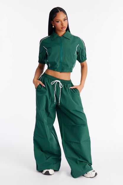 Taeryn Windbreaker Pant Set - Green