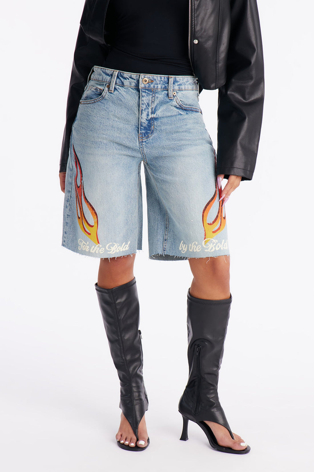 Von Dutch Inferno Denim Shorts - Medium Wash