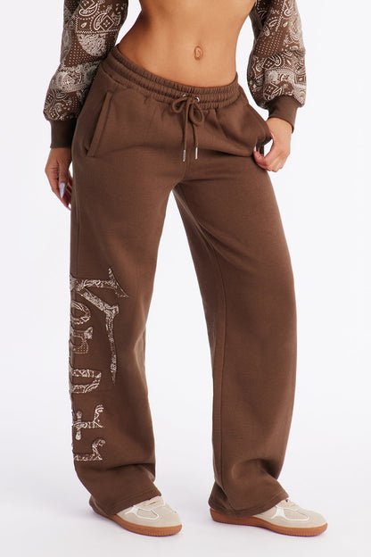 Von Dutch Paisley Wild West Pants - Brown