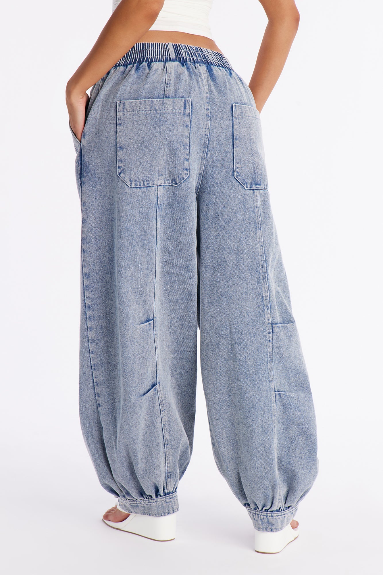 Boca Chica Baggy Pull On Jeans - Light Wash