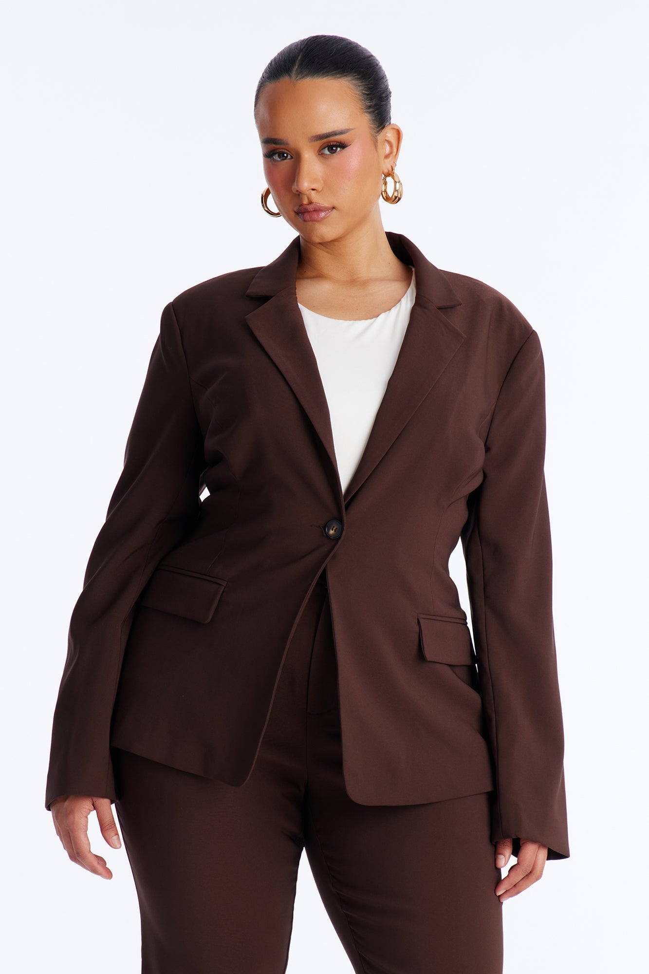 Marly Blazer Pant Set - Brown