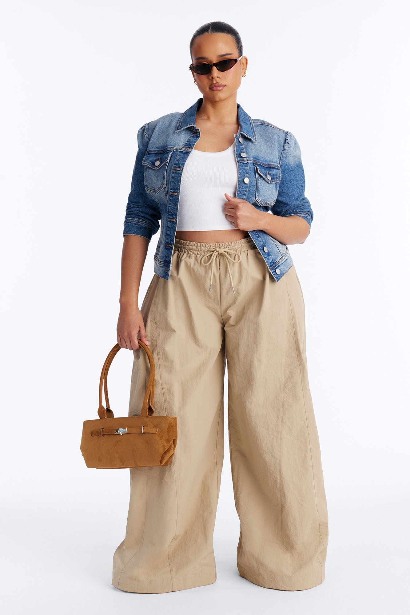 Princessa Puff Sleeve Denim Jacket - Medium Wash
