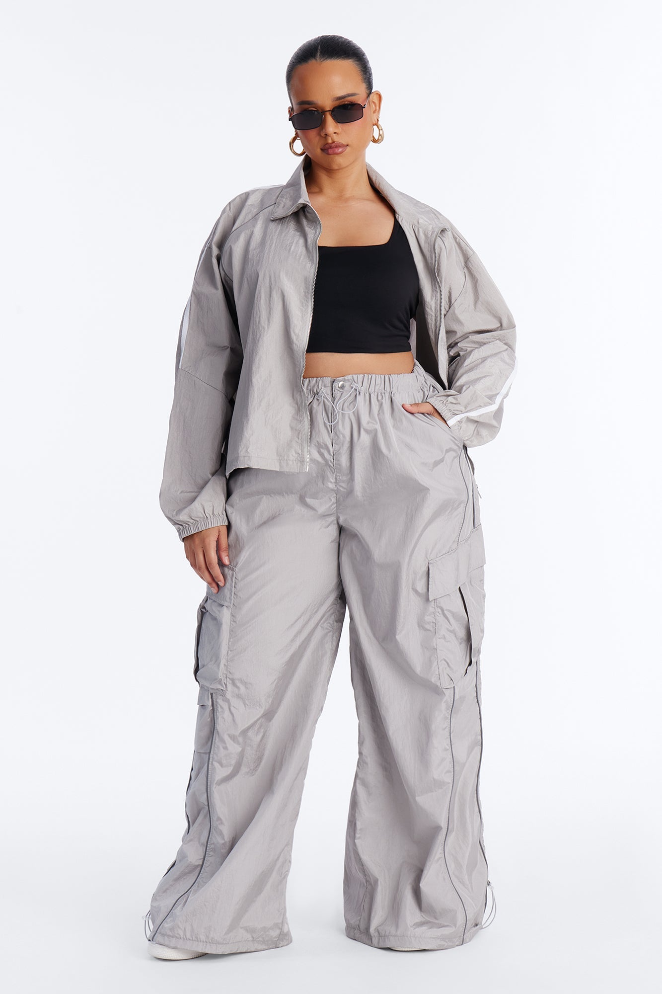 Life Of Leisure Windbreaker Joggers 30″ - Grey