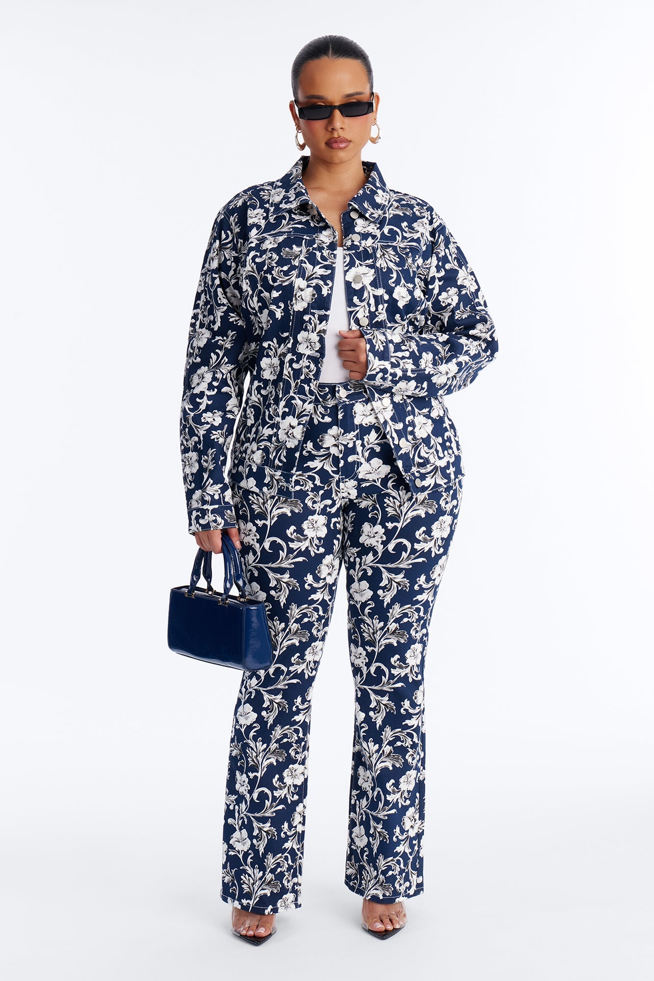 Play Nice Floral Pant Set - Navy/combo