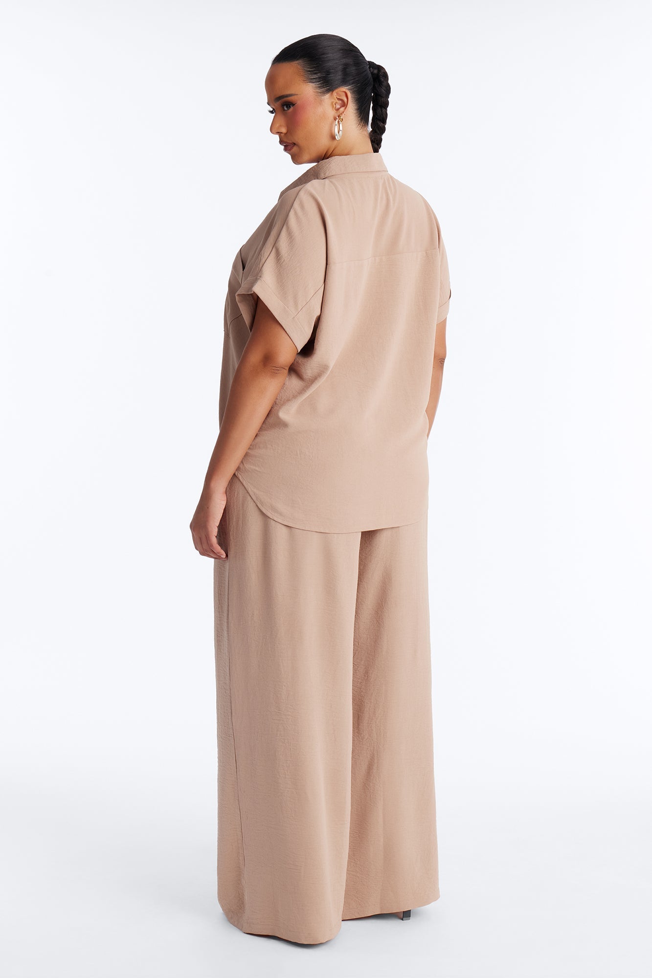 Makela Flowy Wide Leg Pant Set - Mocha