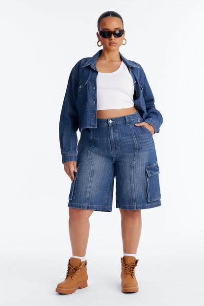 Lyon Denim Shacket - Medium Wash