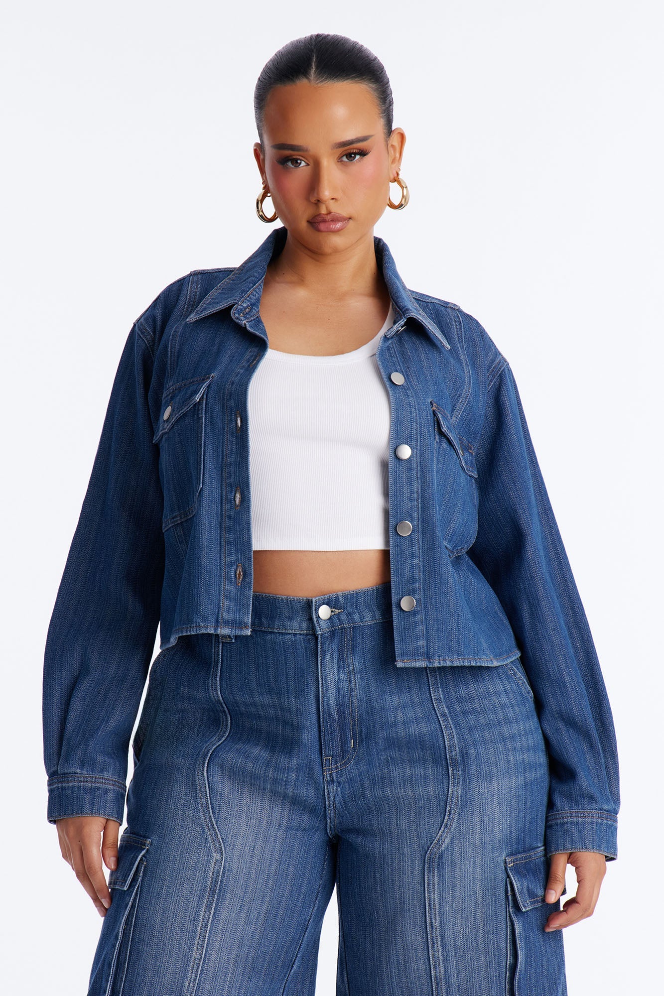 Lyon Denim Shacket - Medium Wash