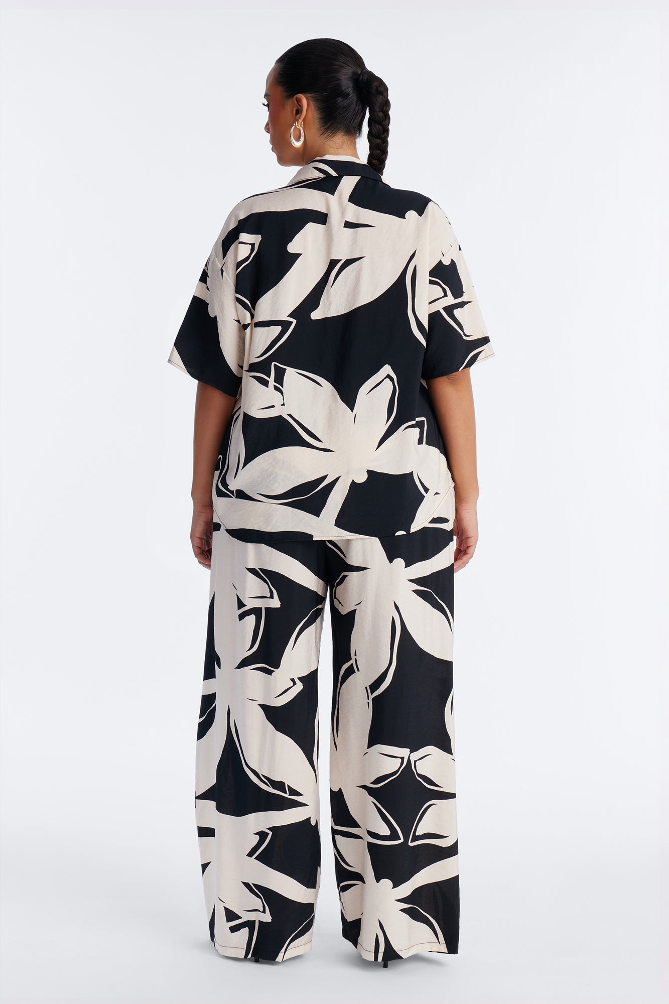 Ready For Vacay Wide Leg Pant Set - Black/White