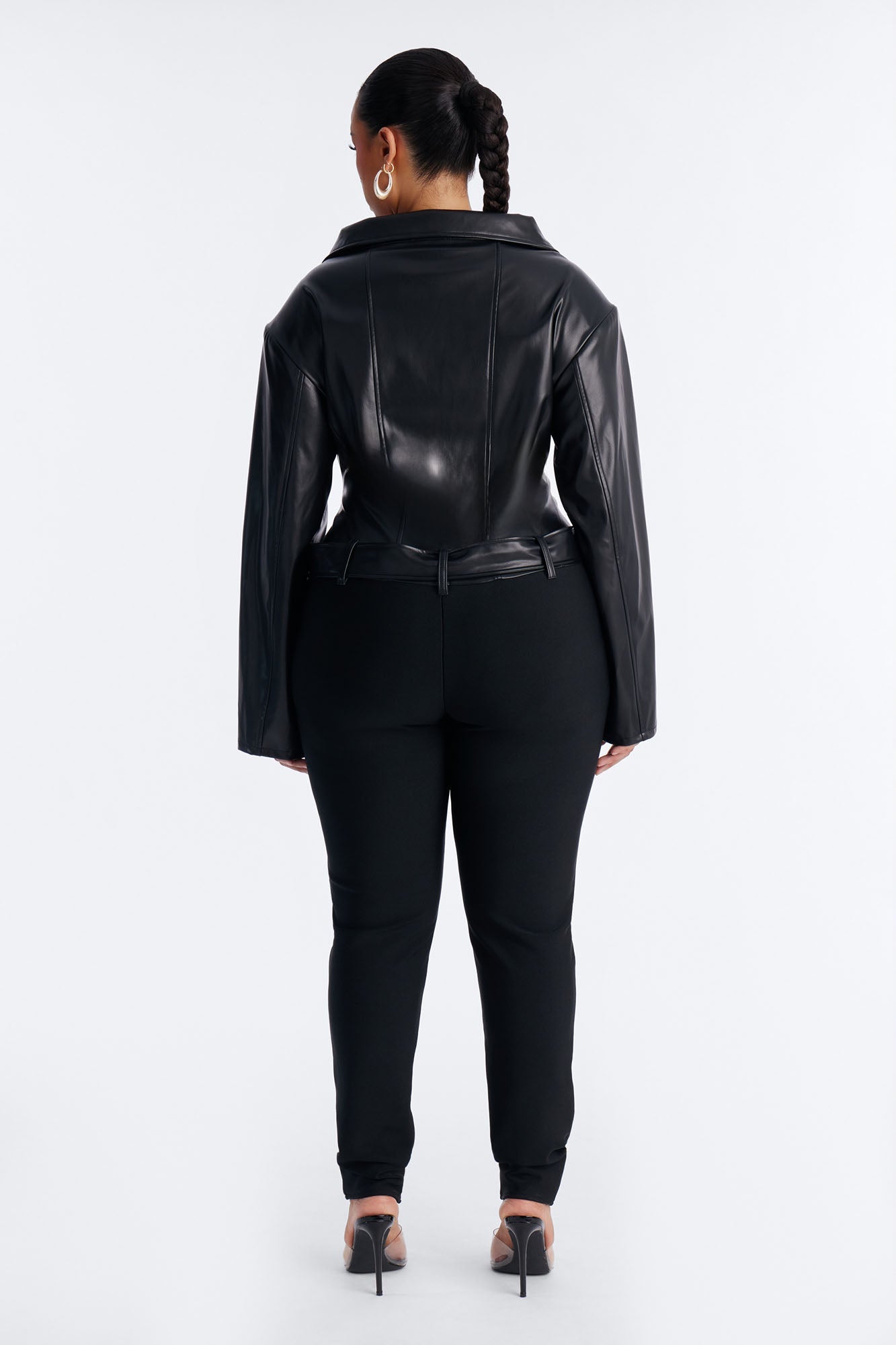 Run The Streets Bandage Moto Jumpsuit - Black