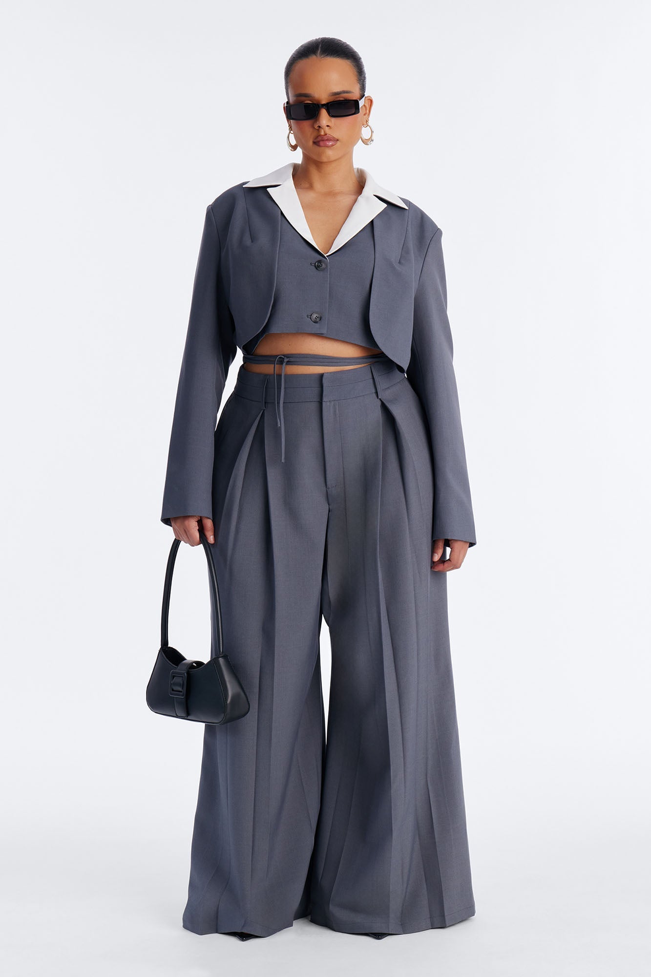 Take Notes Blazer Pant Set - Charcoal