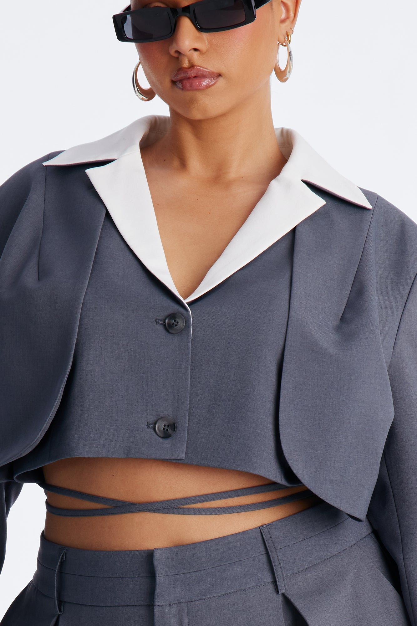 Take Notes Blazer Pant Set - Charcoal