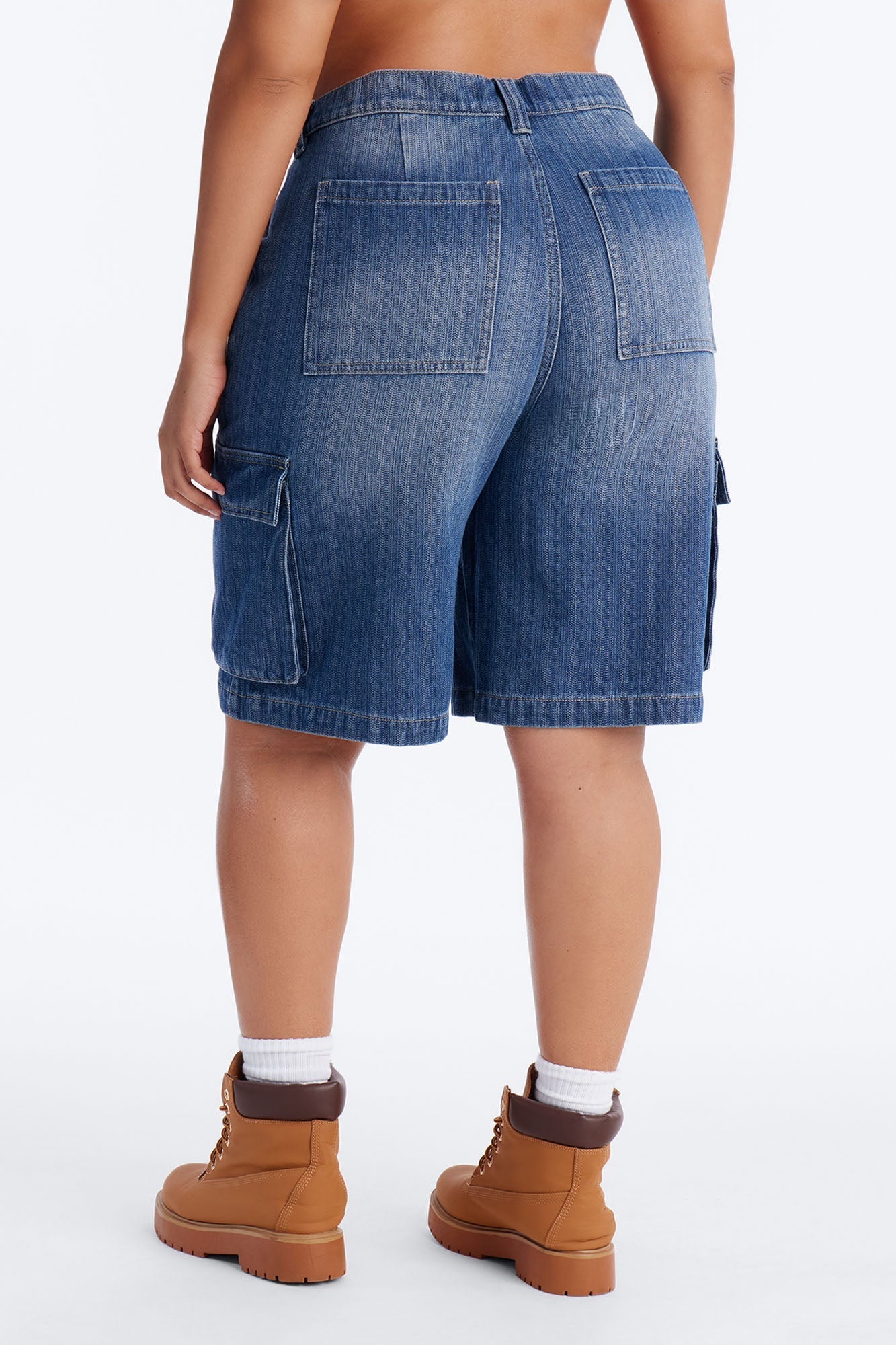 Lyon Cargo Denim Jorts - Medium Wash