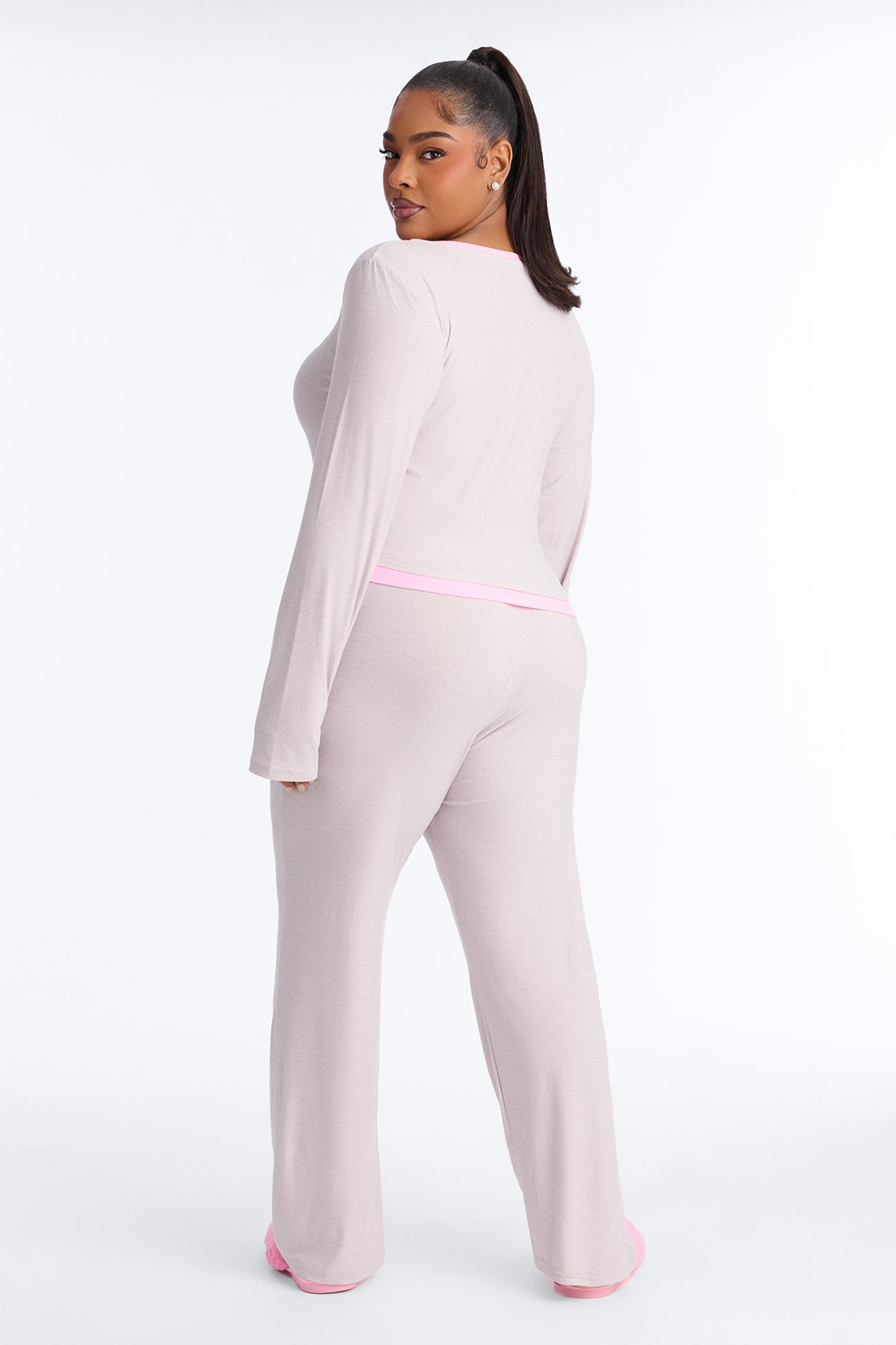 Ready For Bed Long Sleeve PJ Pant Set - Heather Grey