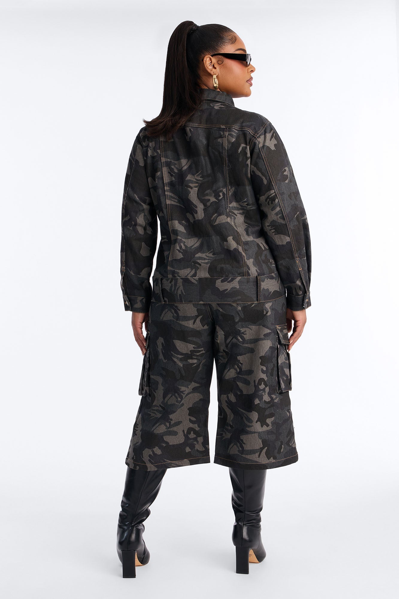 Camryn Camo Cargo Jort Set - Olive/combo