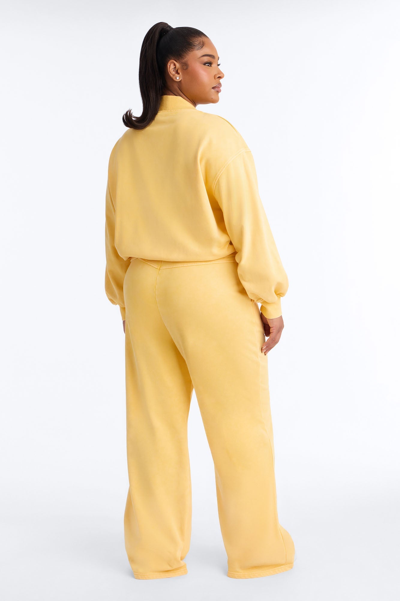 Angelica Washed French Terry Pant Set - Yellow