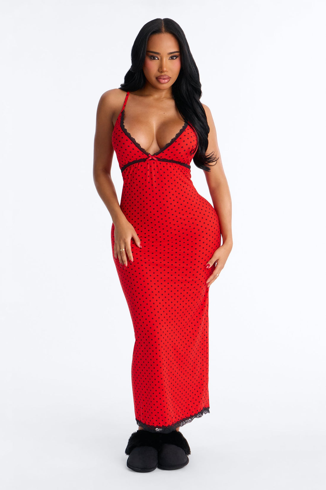 Endless Dreams Maxi PJ Sleep Dress - Red/Black