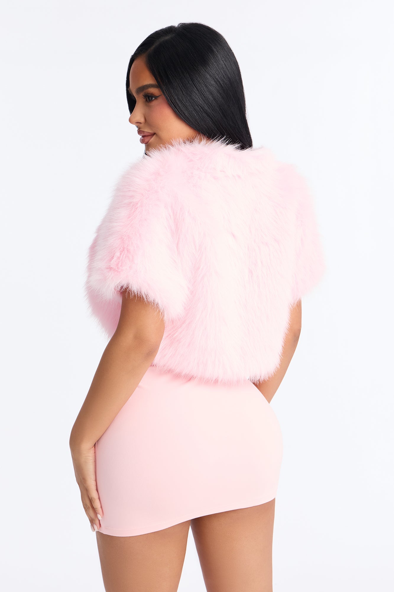 Kimberly Faux Fur Bolero - Light Pink