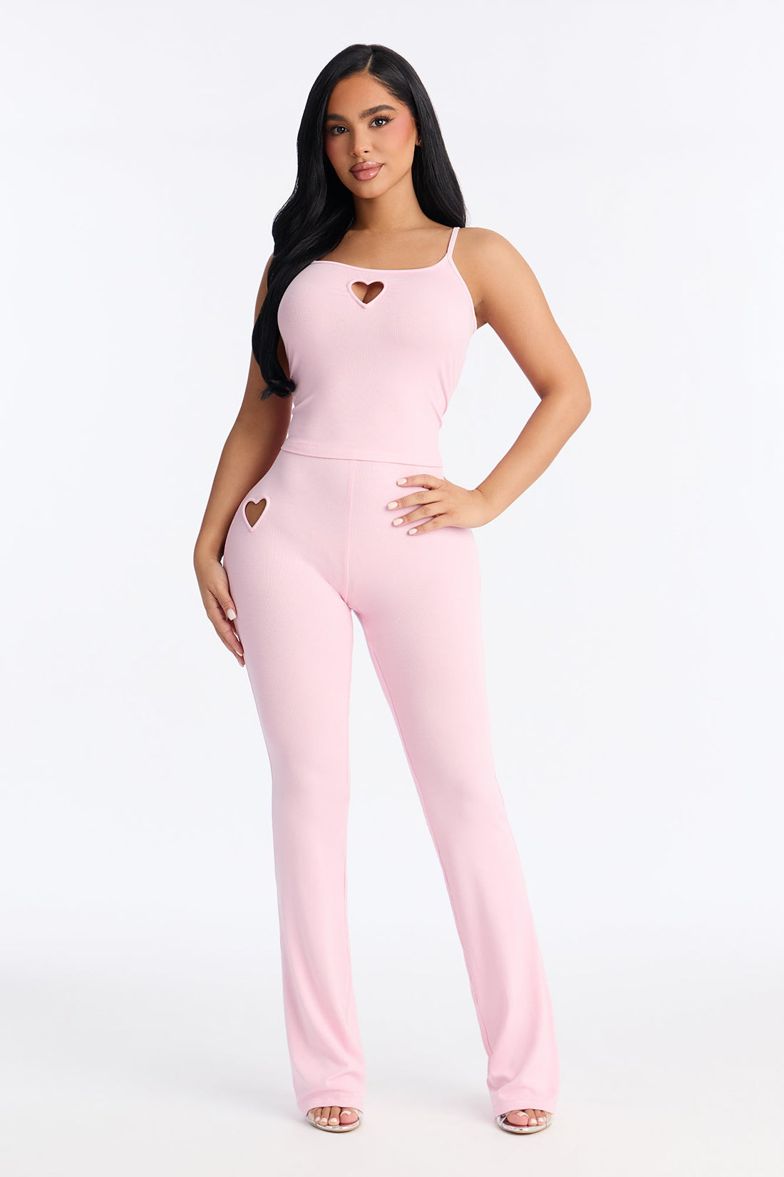 Eden Heart Pant Set - Light Pink
