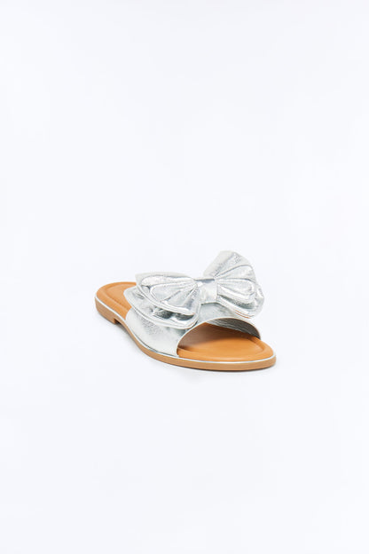 Lizzie Bow Sandals - Silver