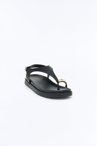 Gabbi Toe Ring Sandals - Black