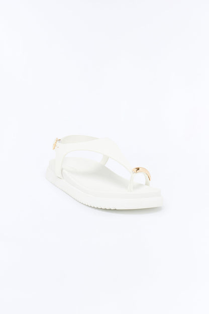 Gabbi Toe Ring Sandals - White