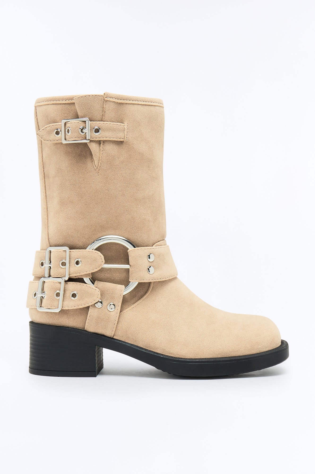 Tough Love Buckle Booties - Nude