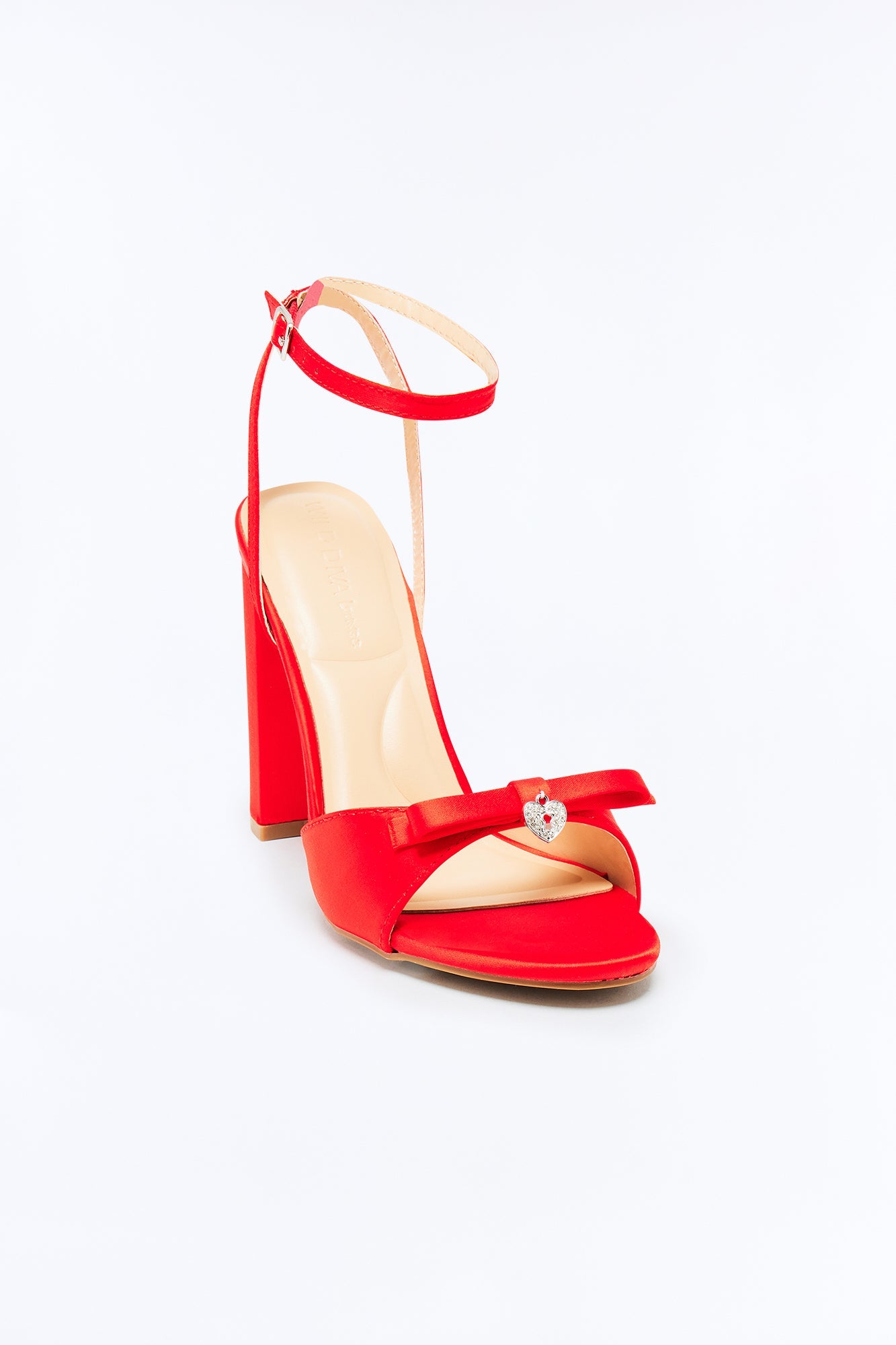 Nikki Satin Bow Heels - Red