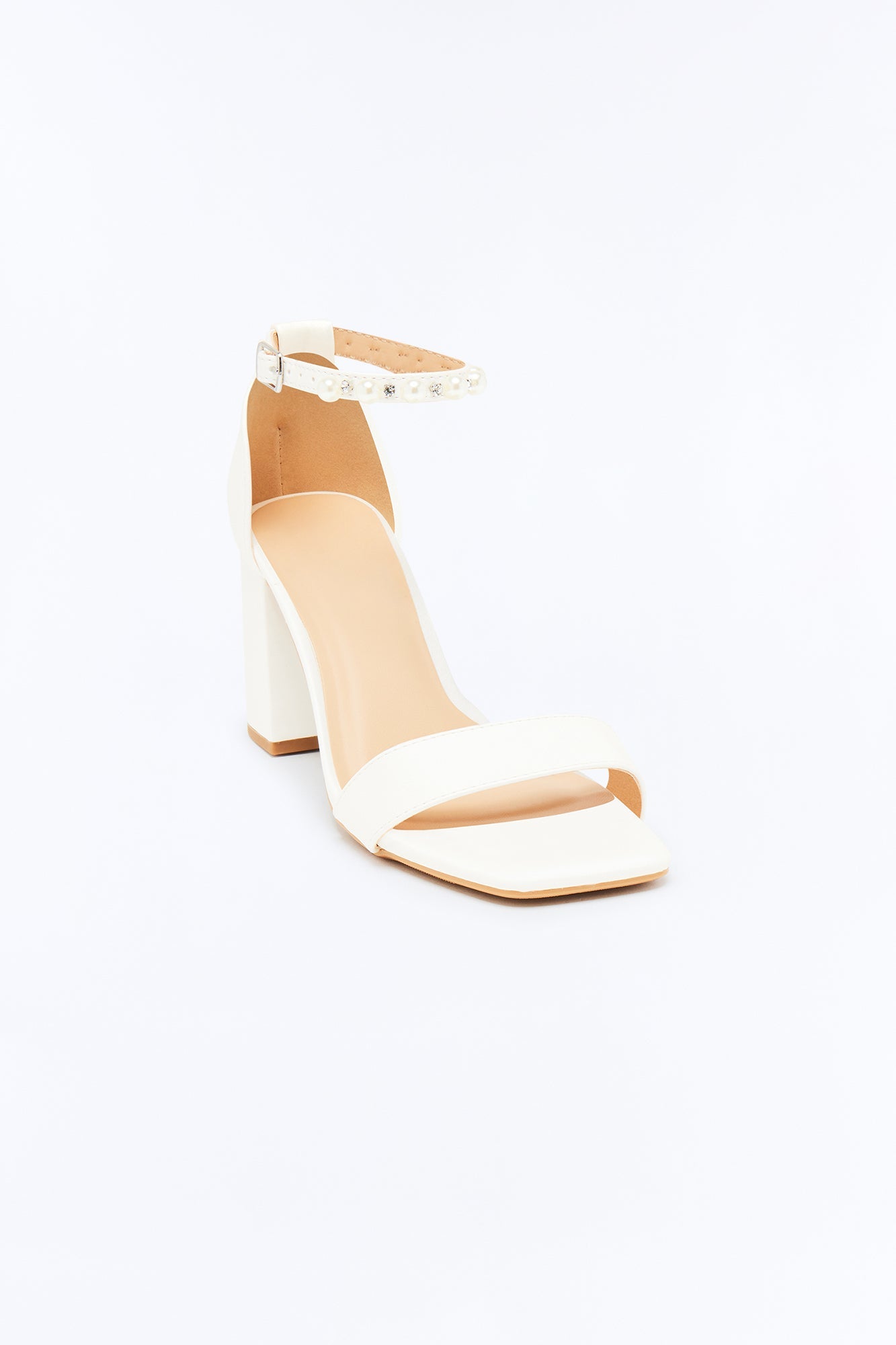 Sophia Peal Block Heels - White