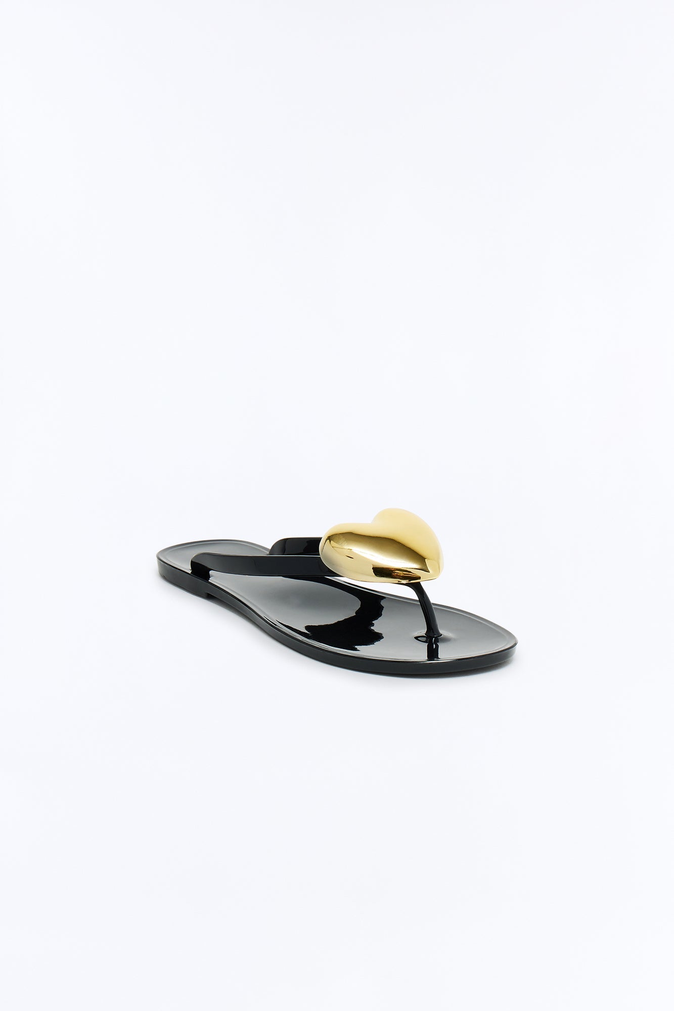 Ravi Heart Jelly Flip Flops - Black