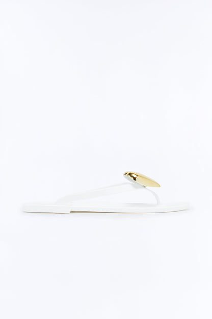 Ravi Heart Jelly Flip Flops - White