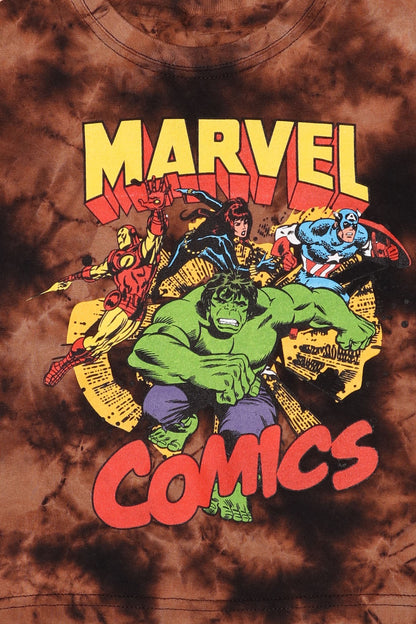 Mini Marvel Comics Tie Dye Tee - Black/Brown
