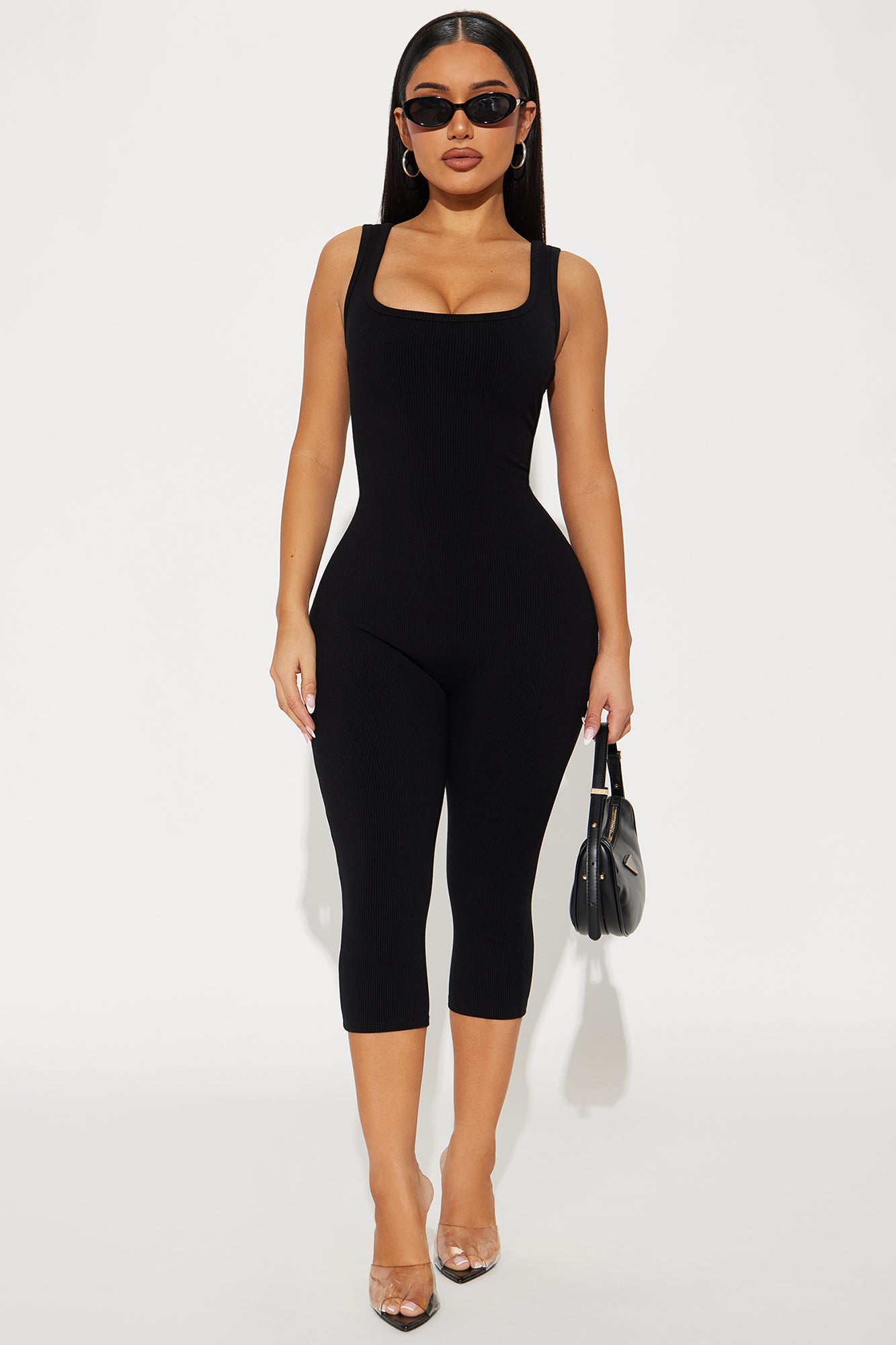 Nova Boost Snatched Capri Jumpsuit - Black