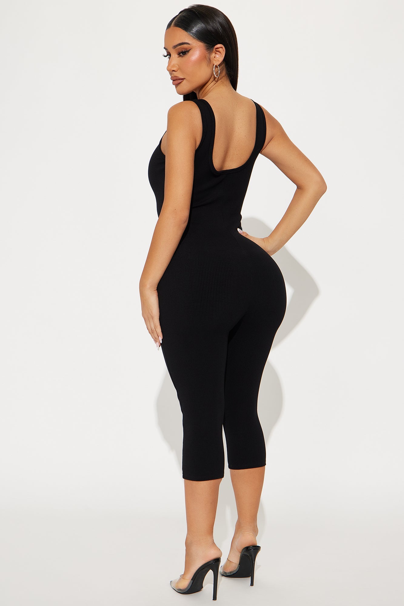 Nova Boost Snatched Capri Jumpsuit - Black