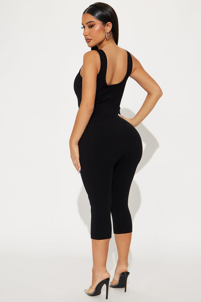 Nova Boost Snatched Capri Jumpsuit - Black