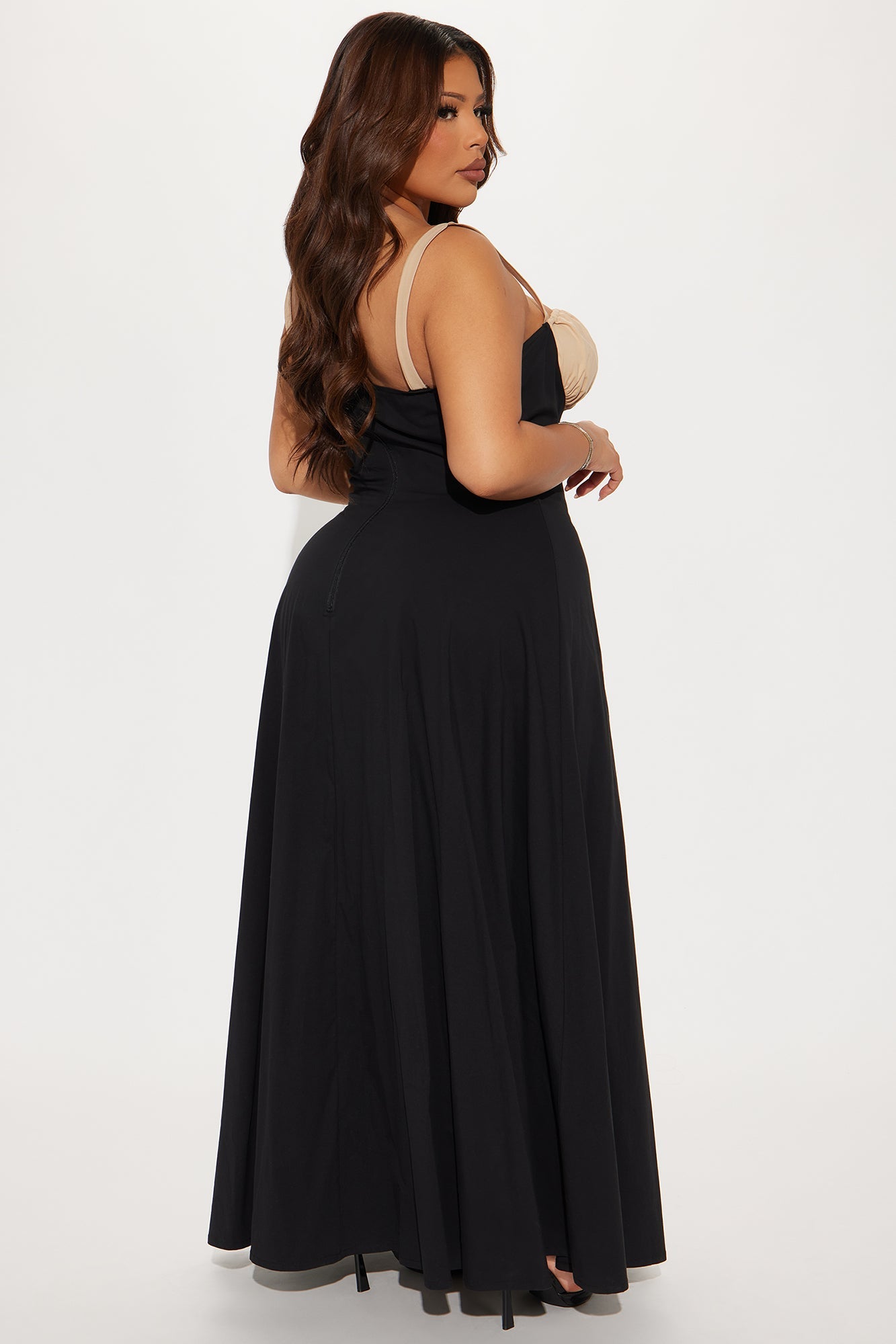 Catalina Poplin Maxi Dress - Black/combo