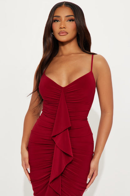 Gloria Midi Dress - Wine